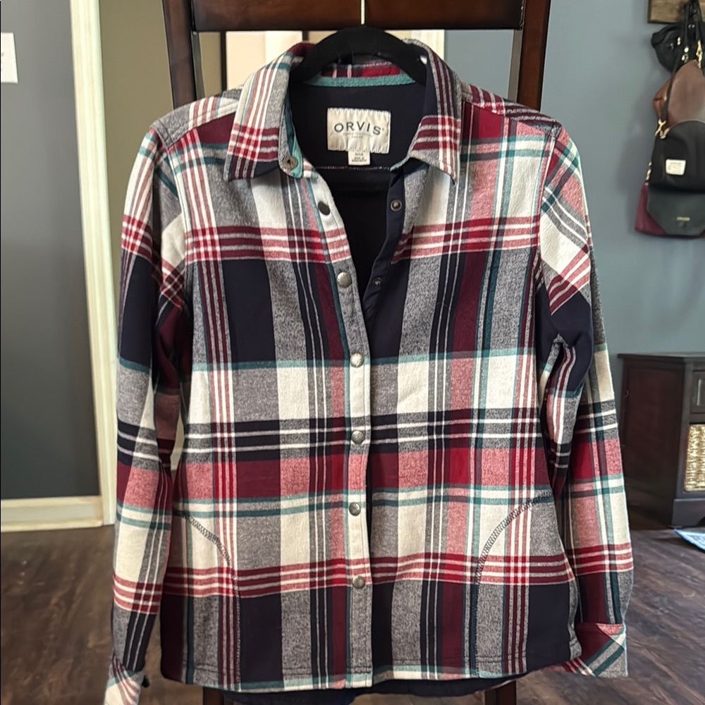 Orvis Women's Fleece-Lined Flannel Shirt - Red, Blue, White